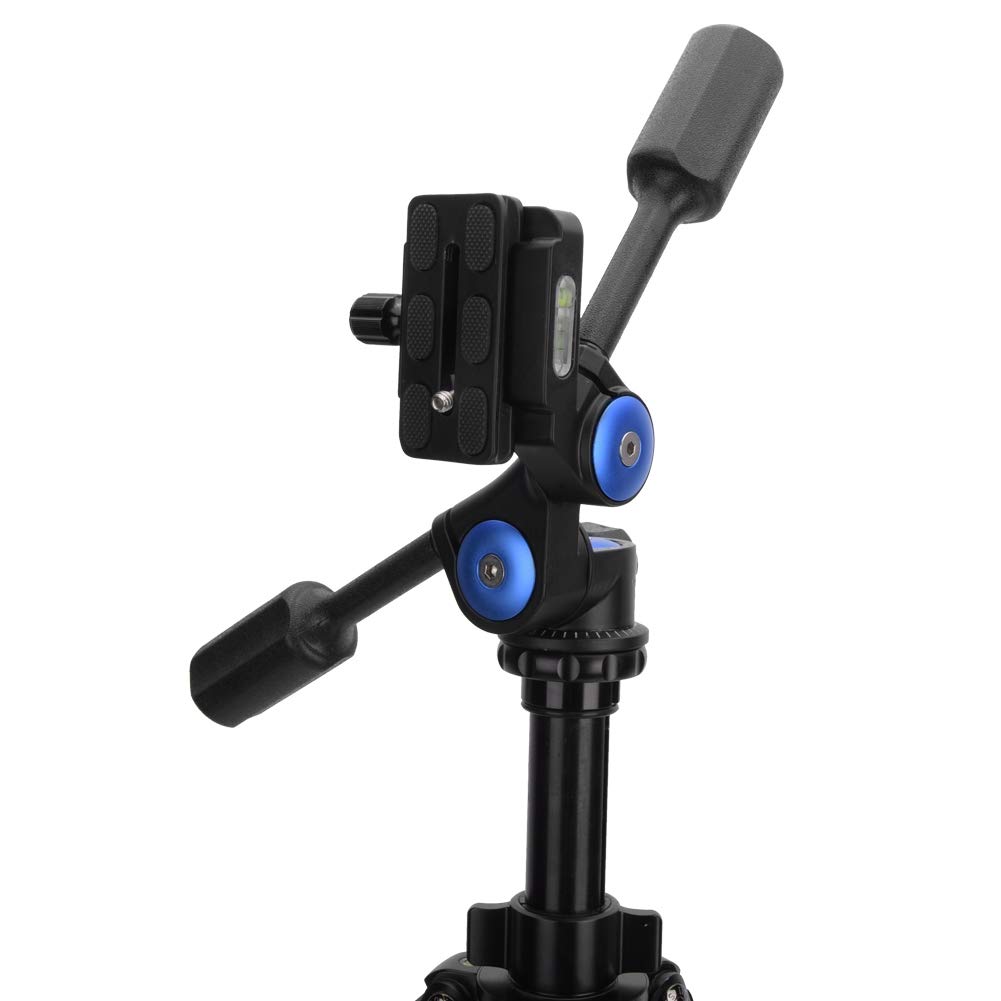Testa a sfera per treppiede con smorzamento idraulico 3D a doppia impugnatura, testa a sfera panoramica con piastra a sgancio rapido da 80 mm, testa a sfera in lega di alluminio