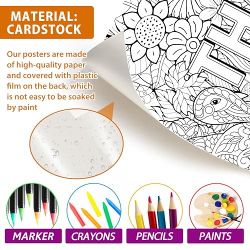 Zoiiwa JC0678 Giant Thanksgiving Coloring Posters Thanksgiving Mandala Coloring Posters For Kids Adult Fall Coloring Tablecloth Autumn Harvest Coloring Poster thumb #2