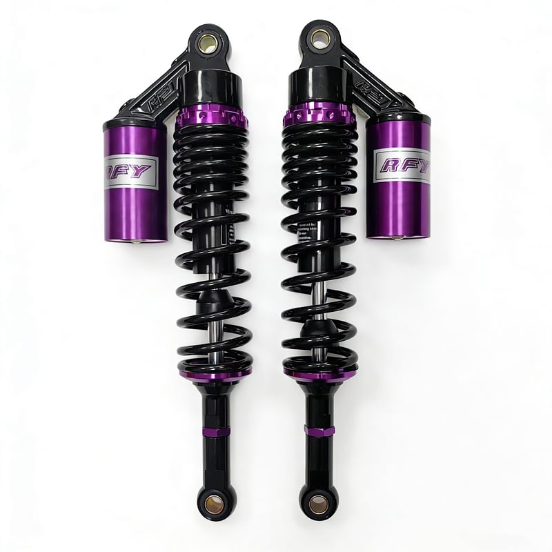 Hegeiis 360mm 14.17 inch 7mm Spring Universal Motorcycle Air Shock Absorber Rear Suspension ATV Quad Scooter Dirt Bike For CBR600 CBR400 CB500 YZF XC EXC XCF Black Purple