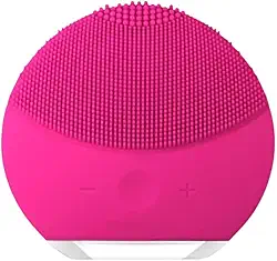 Esponja Elétrica de Limpeza Facial com Cerdas de Silicone e Função Massageadora - Portátil e Recarregável para Cuidados da Pele (Rosa Pink)