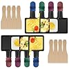 ipow Lot de 8 Poelon Raclette Carré à Revêtement Anti-adhésif,Coupelle Raclette Barbecue avec Poignée Colorée Isolée pour Fromage Fondu Oeuf Frit,Accessoires avec 8 Pcs Grattoirs en Bois