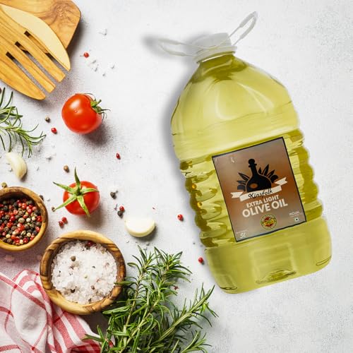 Image of Kinsfolk Cold Pressed Extra Light Olive Oil, Premium Cooking Oil, Perfect for Frying, Dressing, Garnishing and Drizzling on Salads, Good for Health, Digestion and Heart - 5 Ltr PET