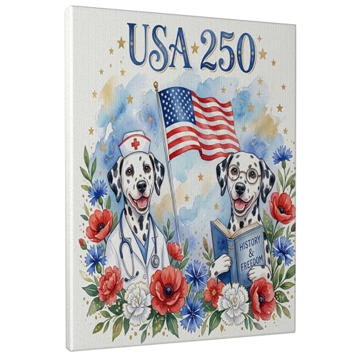 Poster dalmatien amusant tableau patriotique pour salle de bain