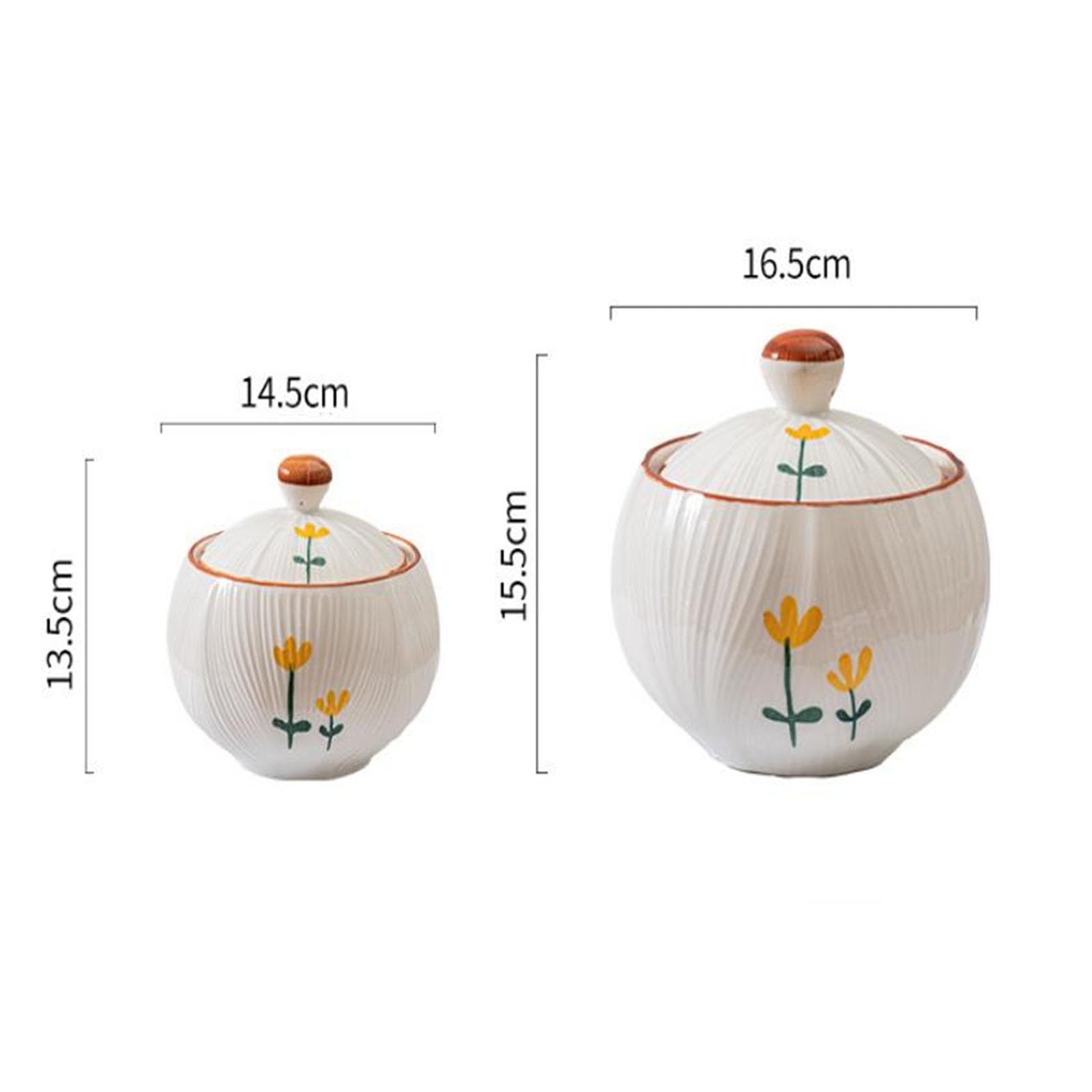 Pentola per Salsa di Soia in Ceramica da Cucina Barattolo for olio in barattolo di strutto in ceramica con coperchio e for la conservazione dell'olio cucchiaio per Uso Cucina(16.5x15.5cm)
