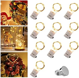 Liwison String Lights Battery Pperated, 20 LED Battery Lights with 3 Modes, Warm White Fairy Lights Copper Wire Light Waterproof for Gin, Wine, Garden, Wedding, Party(2M/6.5ft, Warm White)