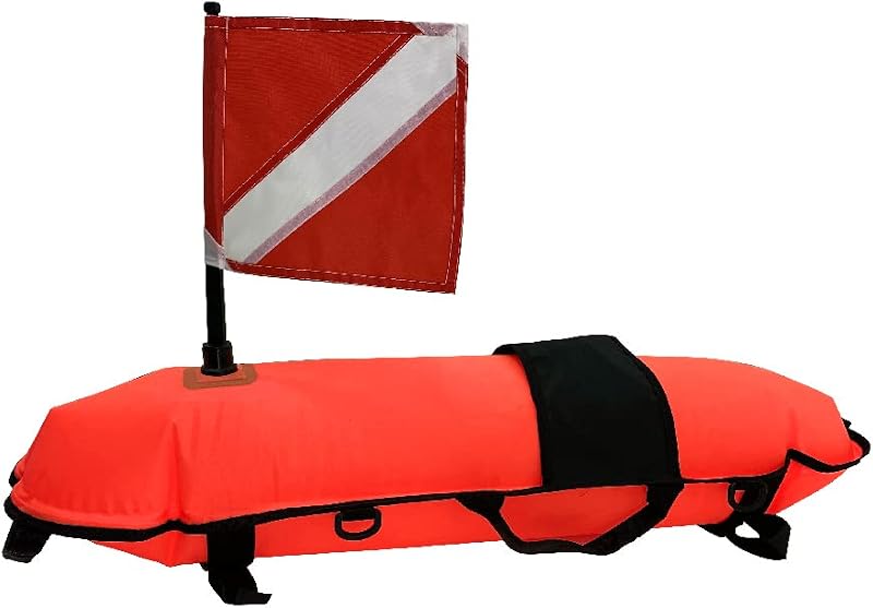 Torpedo Buoy Float for Scuba Diving, Spearfishing, Freediving, Snorkeling and Swimming with Dive Flag