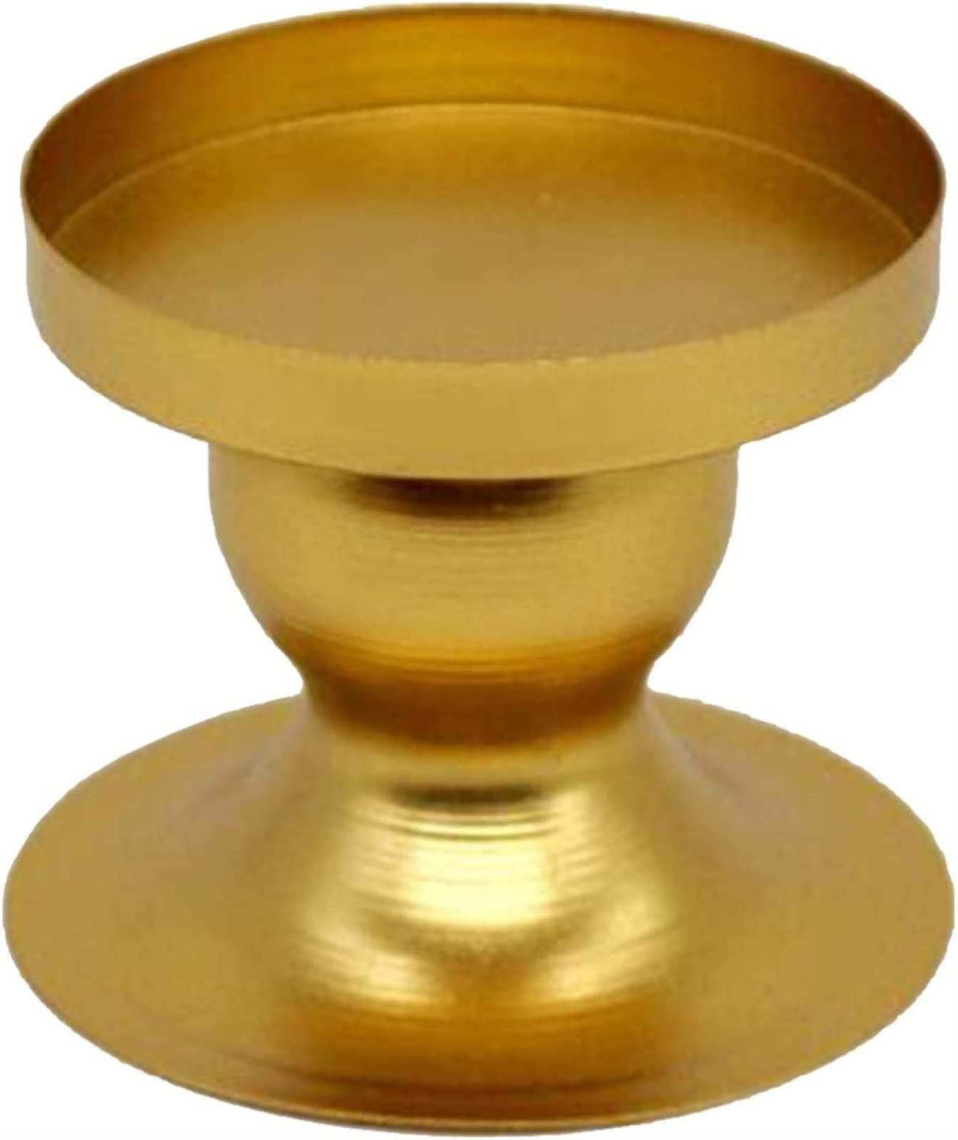 candlestick holders, Round Iron Candle Holder Gold Decorative Pillar Stand Tray