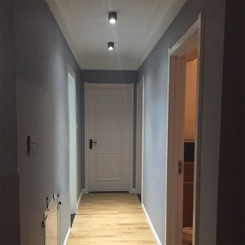 Solidna lampa sufitowa LED typu Downlight do montażu powierzchniowego 7W ciepłe naturalne światło biały czarny aluminiowy wyświetlacz do przedpokoju lampy sufitowe(White4000k,9w)