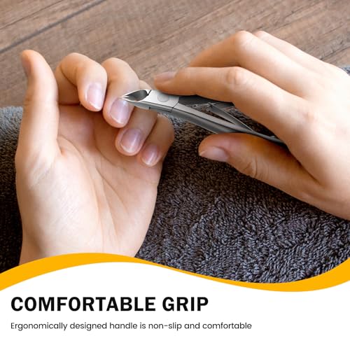 BEZOX Präzisions Nagelhautzange (4 mm) – Professioneller Nagelhautschneider mit halber Backe, Nagelhautschneider aus Edelstahl für Maniküre und Pediküre, Nagelhautentferner in Salonqualität (Silber)