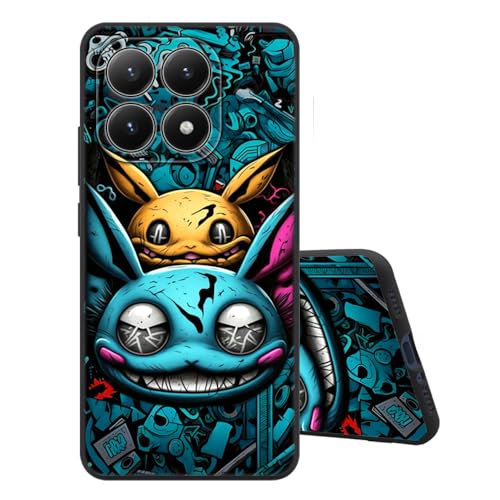 Sinyunron Cover Compatible con Xiaomi 15T Custodia in Silicone Morbida e Sottile con Antiurto Anti-Graffio,Opaca Posteriore con Carina Estetica Motivo Disegno-Evil Smile-1