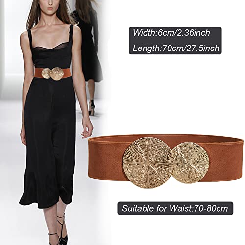 Women's Elastic Vintage Wide Waist Belt Stretchy Retro Cinch Belts Fashion Waistband for Dresses Coat2