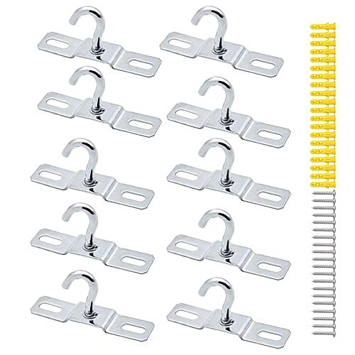 10 Piezas Gancho de Techo, Lámpara Colgante Gancho Colgante 80mm con 40 Tornillos, Gancho de Alta Resistencia para Lámparas Europeas,Ventiladores de Techo,Soporte de Decoración de Canasta de Flores