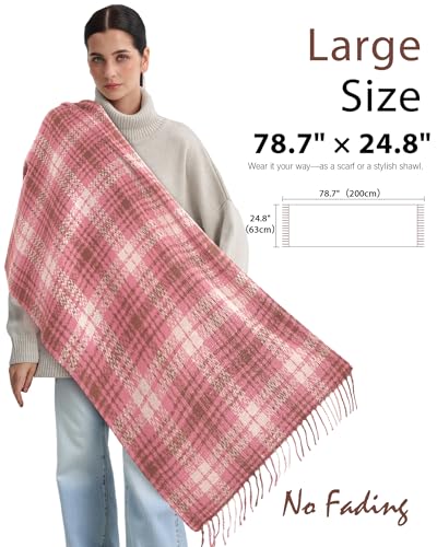 Winter Scarf for Women Scarves Long Plaid Blanket Scarf for Women Warm - image 4