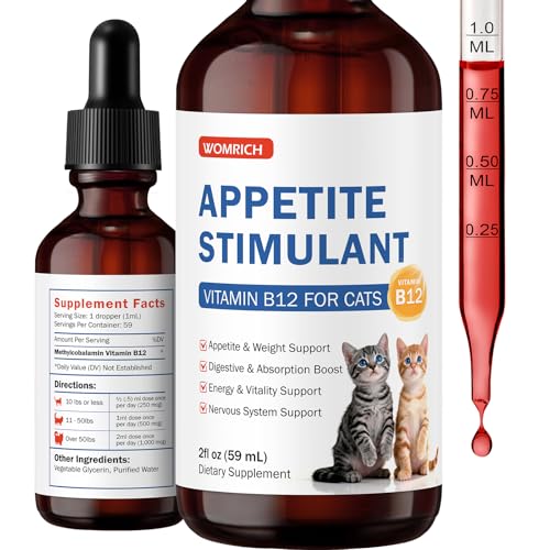 Cat Appetite Stimulant Methylcobalamin Vitamin B12 for Cats for Energy Appetite & Red Blood Cell Support Treatment of EPI in Cats