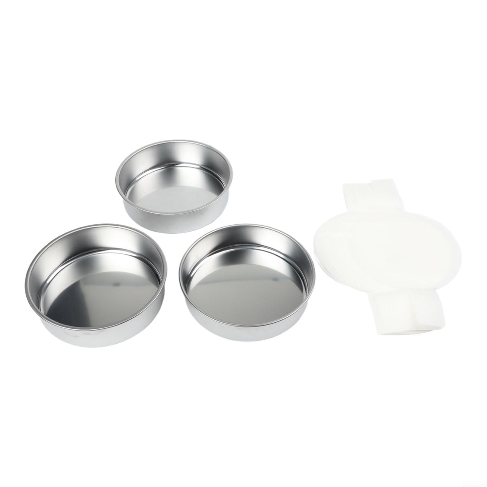 Set 3 Teglie per acciaio 24cm con 100 per carta Forno Set 3 Teglie