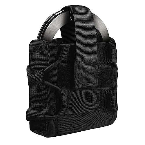 SMONT Security Handcuff Holder Tactical Handcuff Holster for Law Enforcement Adjustable Belt Clip Heavy Duty Nylon Restraint Holder Universal Fit for Police Security Guards Duty Use
