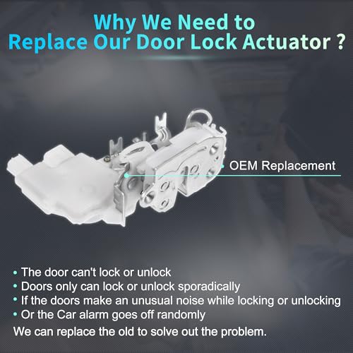 Image of X AUTOHAUX Replacement Front Left Driver Side Power Door Lock Actuator Motor for Honda Accord 2003 Door Latch Actuator Assembly Replace No.72150SDAA02 White