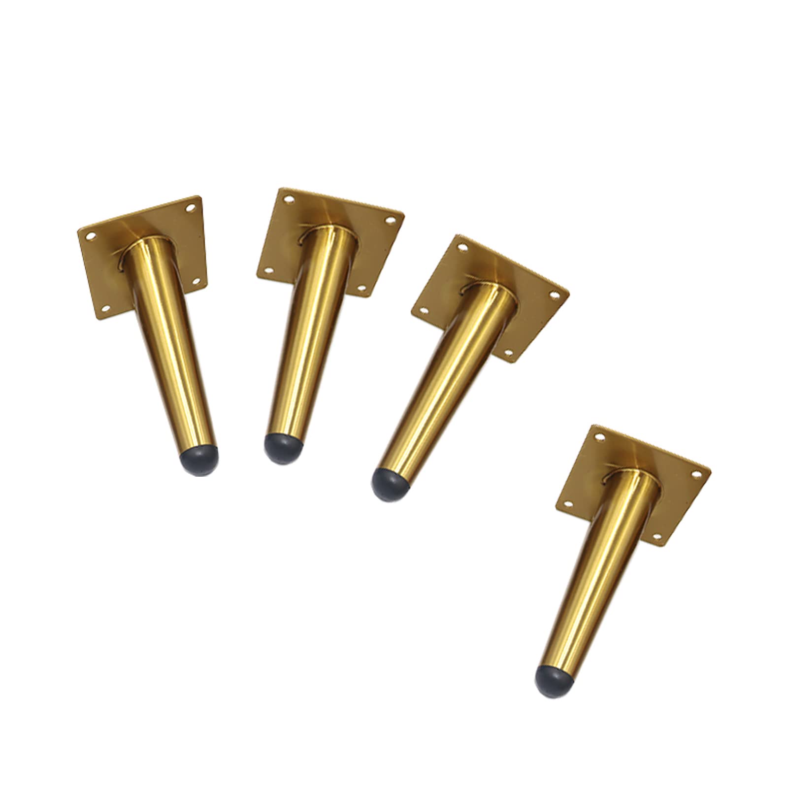 Gambe per Mobili Affusolate Oblique,Gambe per Divani in Metallo,4 Pezzi di Piede per Armadio in Acciaio Inossidabile,Design Industriale in Metallo Resistente,con Viti (10cm/3.9in,Gold)