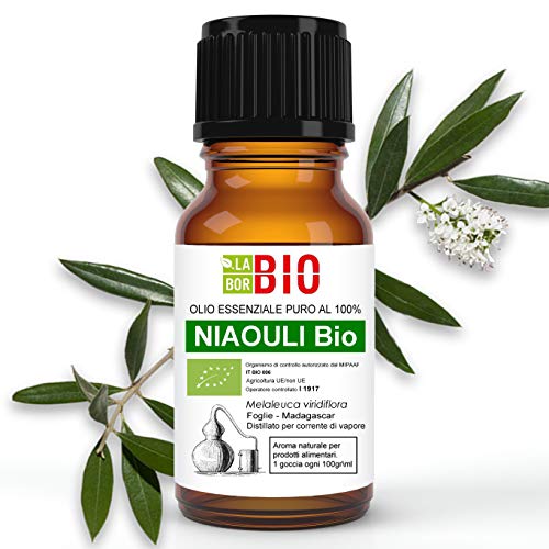 Niaouli Bio Huile Essentielle 100% Pure 10 ml - Aromatherapie Thérapeutique Alimentaire - Laborbio