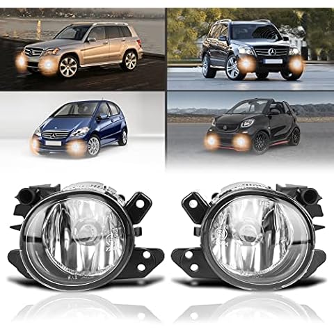 TangMiGe Fog Lights compatible with Mercedes Benz C200 C230 C300 C350 CL550 CL600 CLS500 CLS550 E200 E300 E350 E500 E550 E63 AMG GL320 GL500 GL550 GLK250 CLK350 ML320 ML350 ML550 S550 S600 (Clear) Cover
