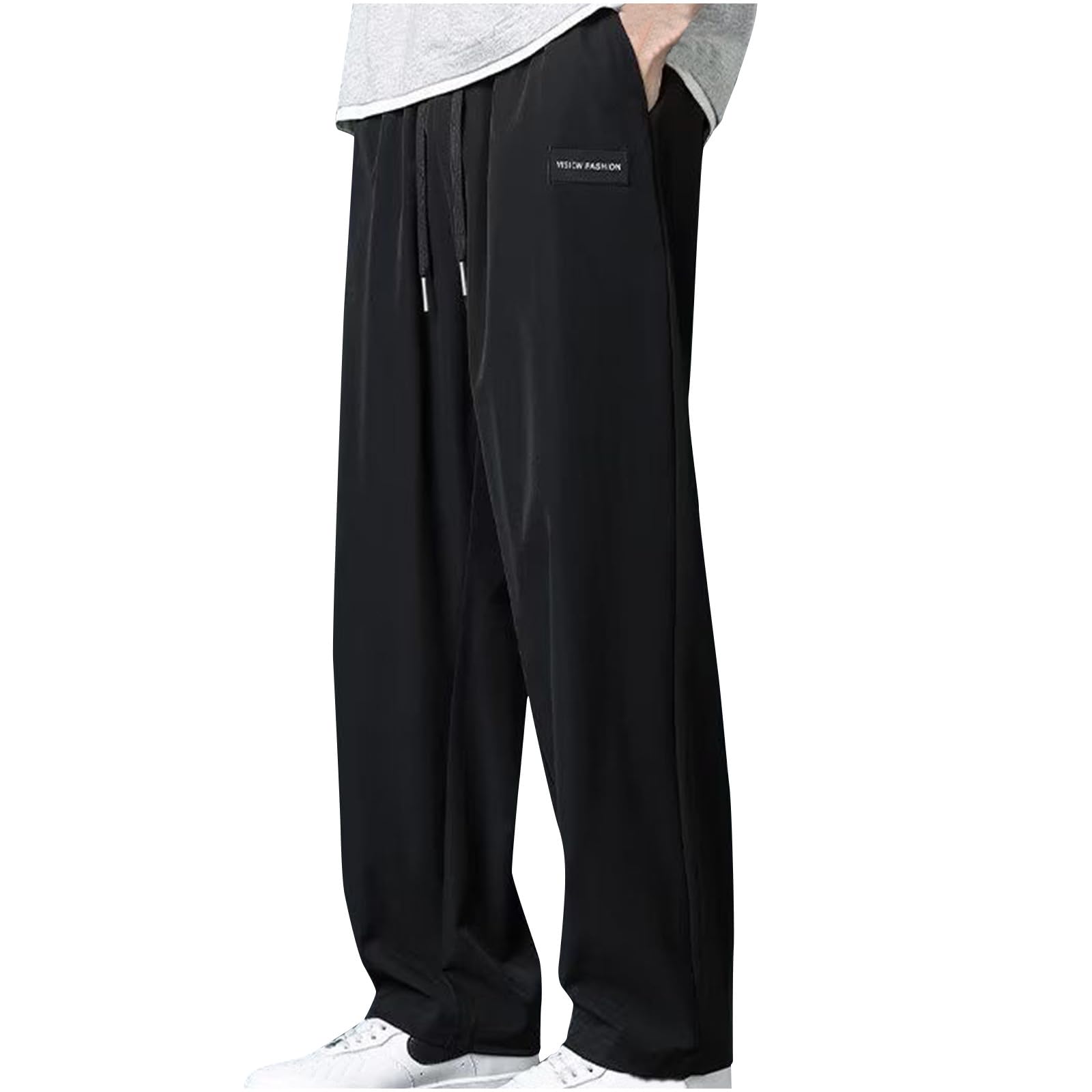 Plus Size Sweatpants for Men Lightweight Baggy Joggers Drawstring Straight Leg Pants Athletic Workout Pants 2025