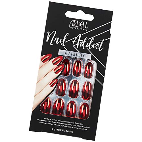Ardell Nail Addict Artificial Nail Set, Metallic Red