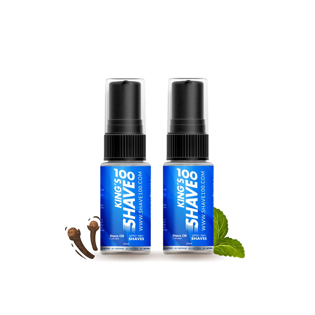 SHAVE100 - Kings (For Men) | All-In-One | Replaces Shaving Foams, Cream, Gel, After Shave For Men | Non Foaming | 100% Natural?(Pack Of 2)
