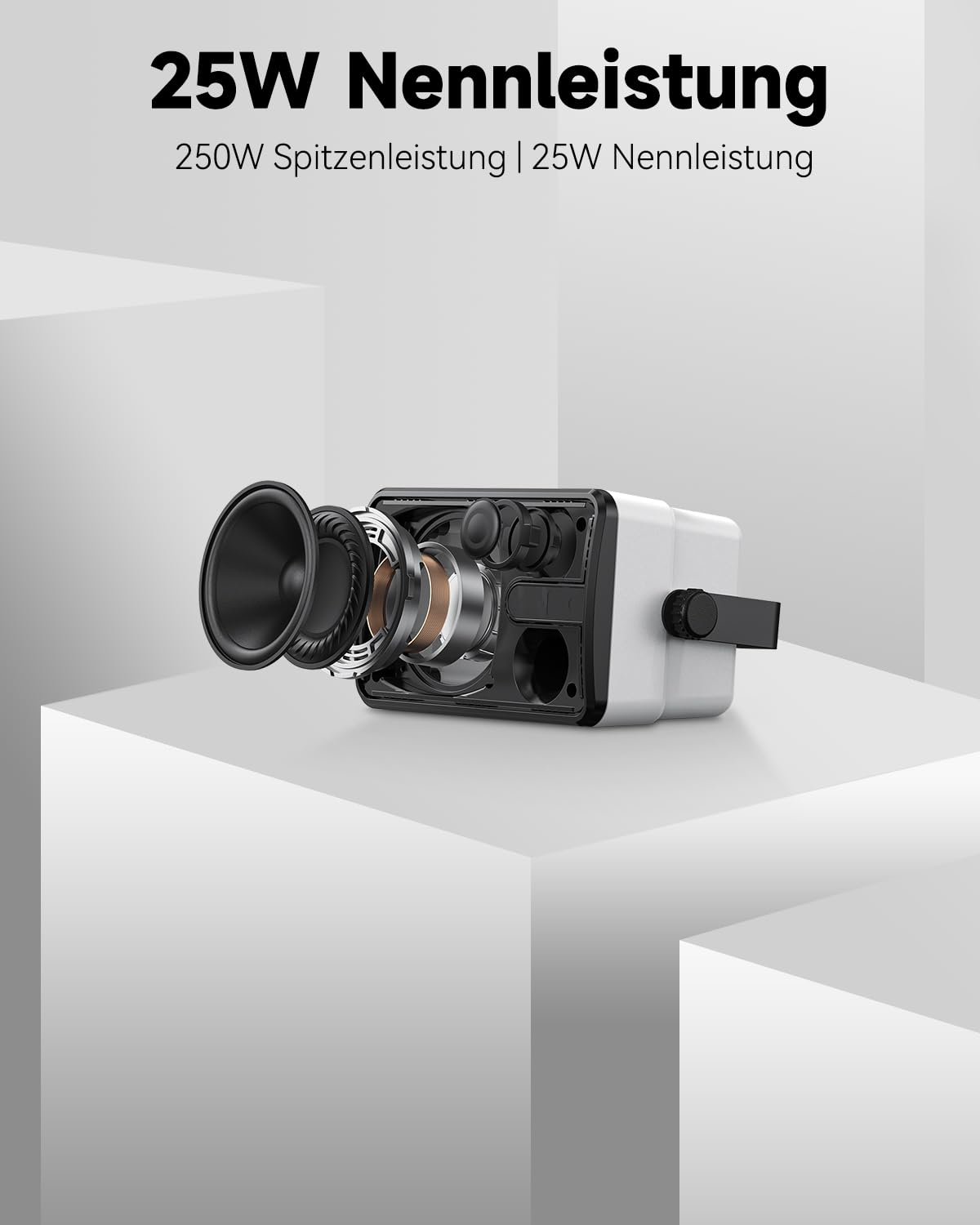 250W Outdoor Bluetooth-Lautsprecher, Drahtlose Synchronisation zwischen Lautsprechern, Wandmontage für Terrasse, Veranda, Pavillon, Garage, 2er-Pack(MZ-632)