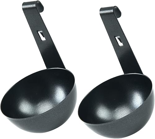 KONTONTY 2pcs Caldera de Huevos Vaporizador de Huevos Hervidos Recipiente de Huevo Hervido Soportes de Microondas Cucharas de Acero Inoxidable Huevo