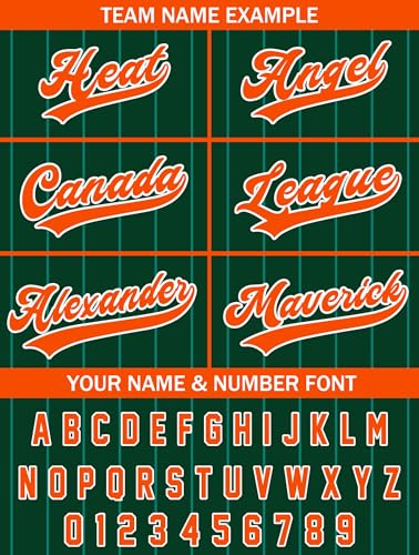 Custom Baseball Jersey, Personalized Sportswear Jerseys with Team Name Logo, Classic Sports Style for Men Women Boys, Green Orange Classic Pinstripe Jersey miniatura 3
