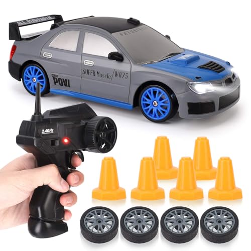 Image of RC Drift Car 1 /24 2.4GHz 4WD Remote Control Sport Racing On-Road Vehicle with LED Light, Batteries and Drift Tires 25