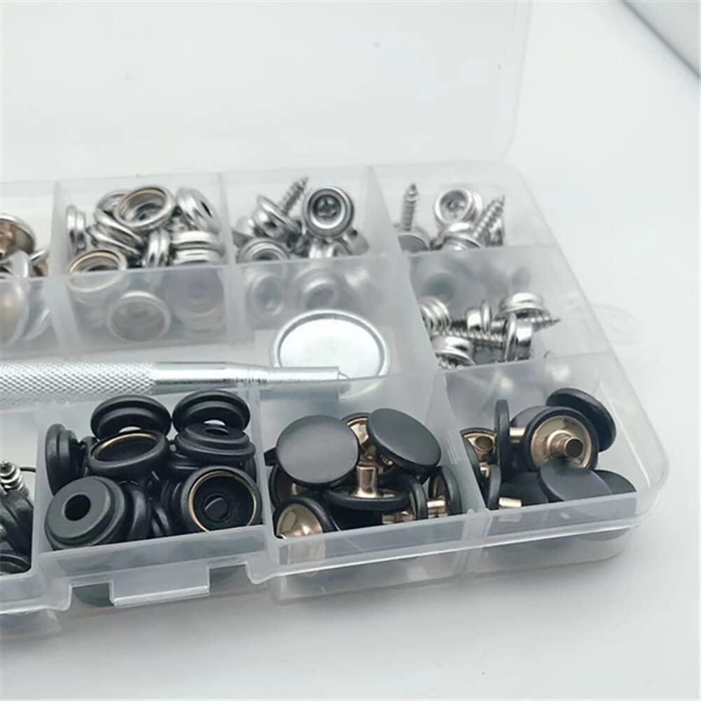 Uteruik Lot De 10 Boutons Pression à Vis En Acier Inoxydable