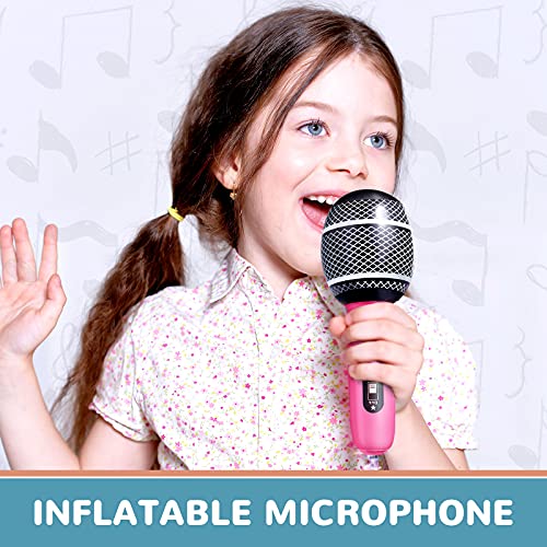 Image of Zhanmai Inflatable Microphones Blow up Microphone Assorted Colors Inflatable Microphone Props Plastic Toys for Musical Concert Themed Party Birthday Party Decoration Role Play Supplies(72 Pieces)