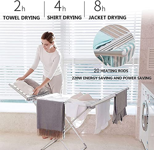 Tendedero eléctrico plegable para ropa con 20 tubos calefactados de bajo consumo 2