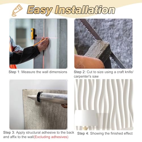 Paneles de pared ondulados para disimular imperfecciones con diseño 3D 3