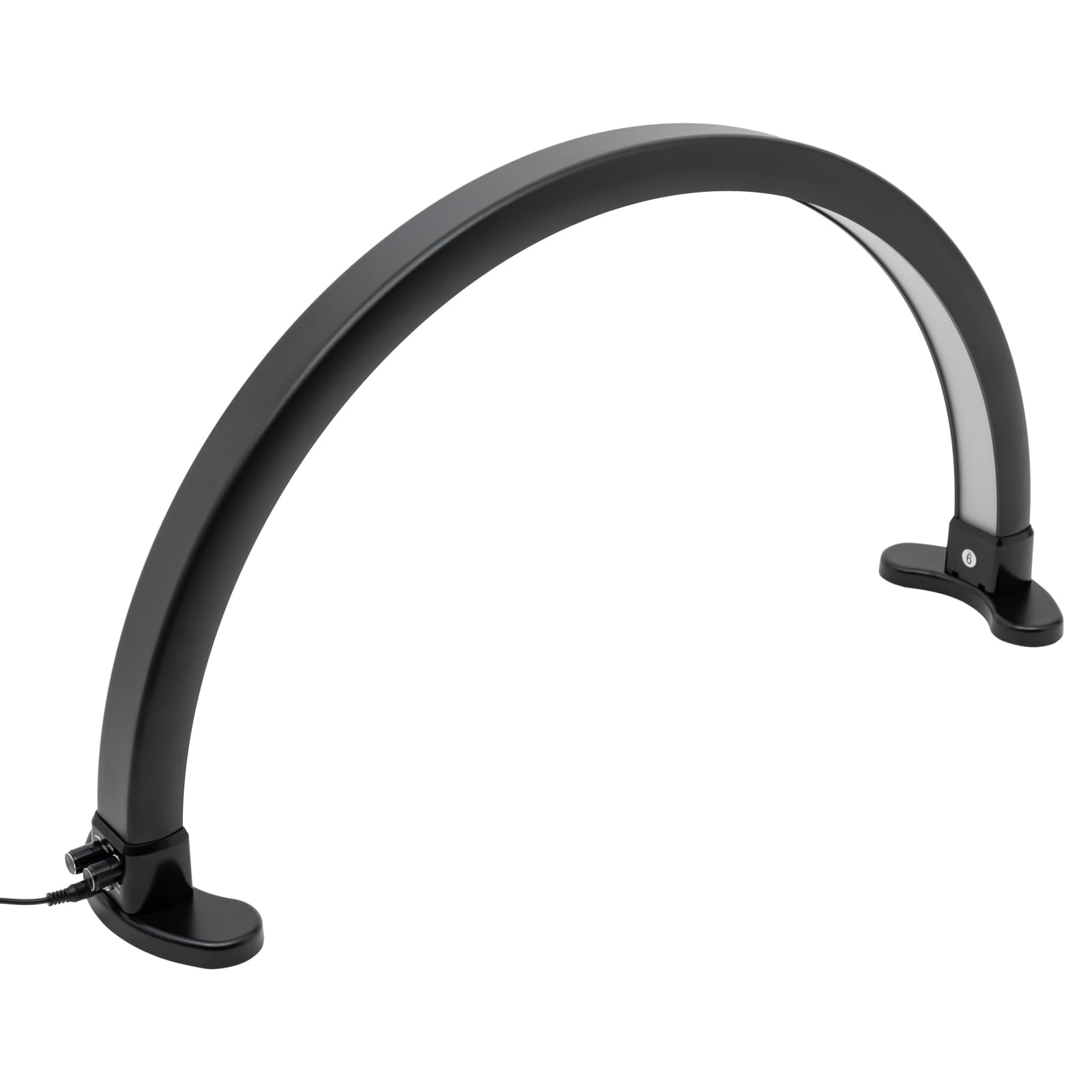 LED Schreibtisch- und Kosmetiklampe, Halbmond Studio Licht, 45 W, 3600 lm, 2700-5600 K, dimmbar für Maniküre, Salon & Arbeitsplatz (Schwarz)