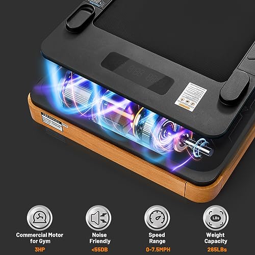 Image of Maksone Under Desk Treadmill, Expert of Wooden Walking Pad, Walking Jogging Machine with Remote Control, Installation-Free