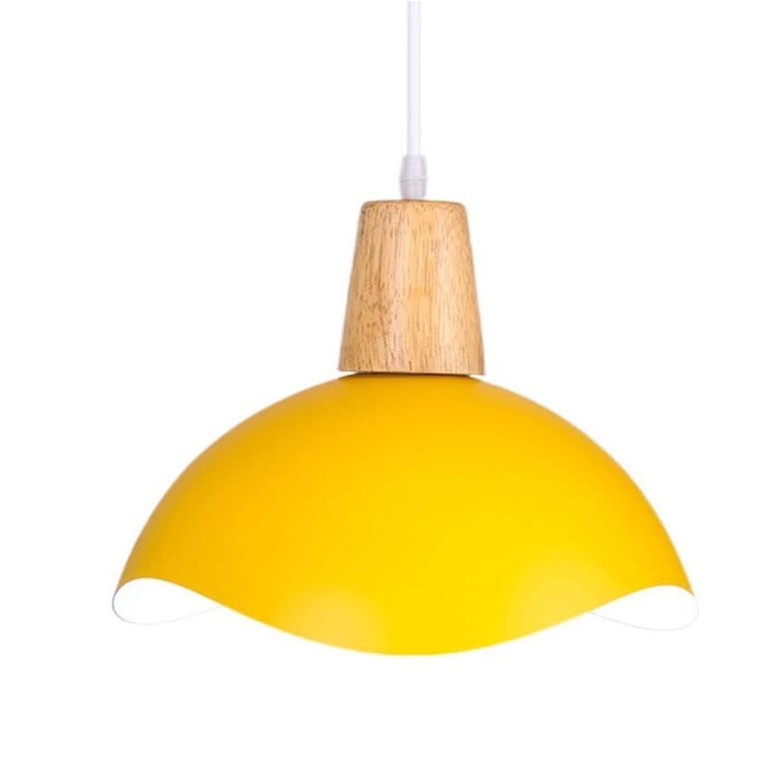 KHUKHU Creative Metal Lampshade Industrial Chandelier Nordic Corridor Decor Ceiling Light E27/E26 Base,Living Room Ceiling Pendant Light for Restaurant Bar Bedroom Bedside(A Yellow)