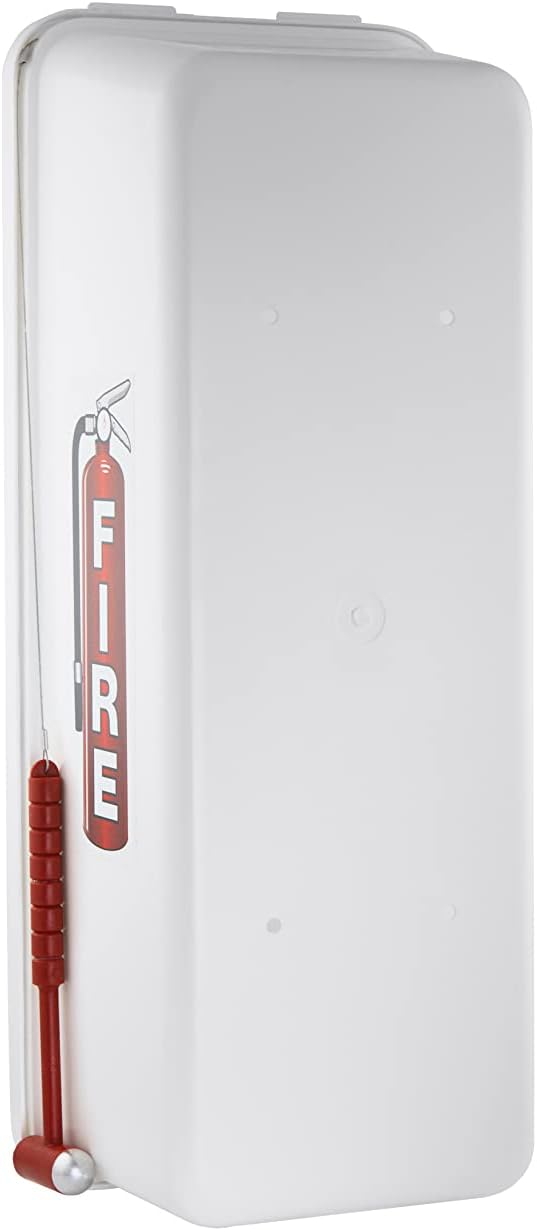 Fire Extinguisher Cabinet Fire Extinguisher Box Outdoor Fire Cabinet Mounted Fire Extinguisher Cabinet Fire Extinguisher Cover (White with Hammer Attachment, Rx350, Plastic, 10 Pounds, 1, AKA1)