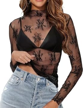 mesh top with embroidery