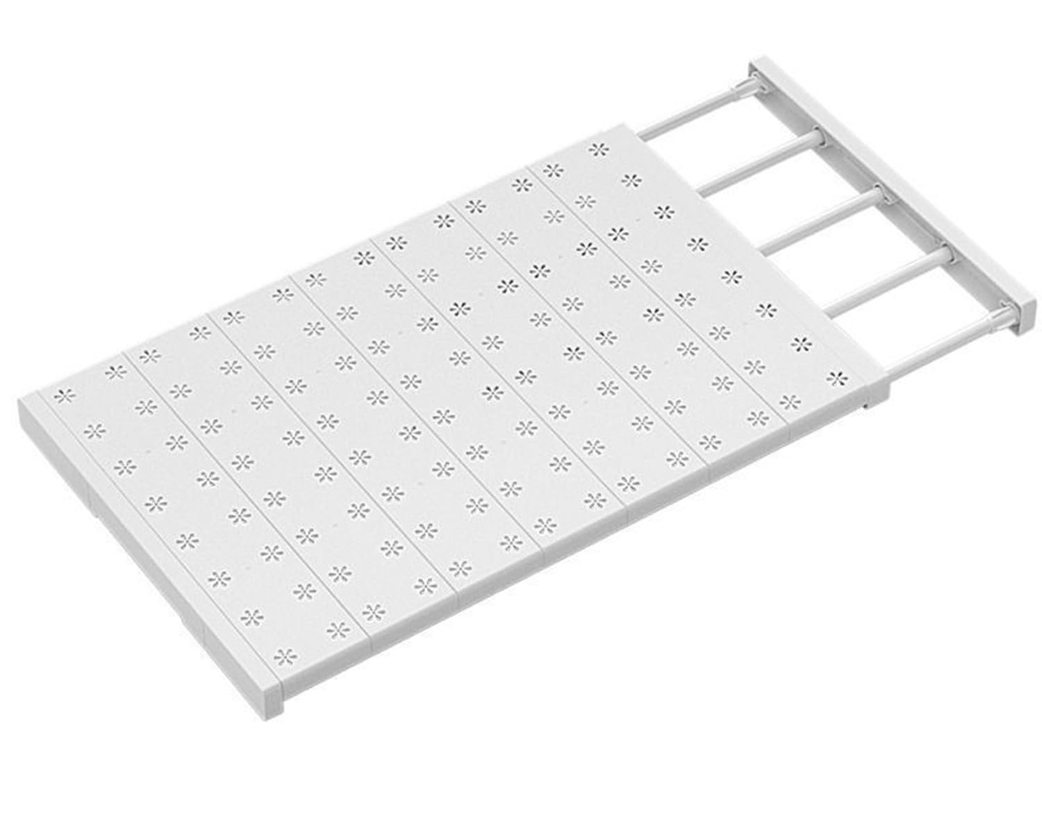 Estantes extensibles ajustables para armario, separador de estante de metal para armarios, separadores que ahorran espacio, se adapta a 60-100 cm de ancho y 24 cm de ancho