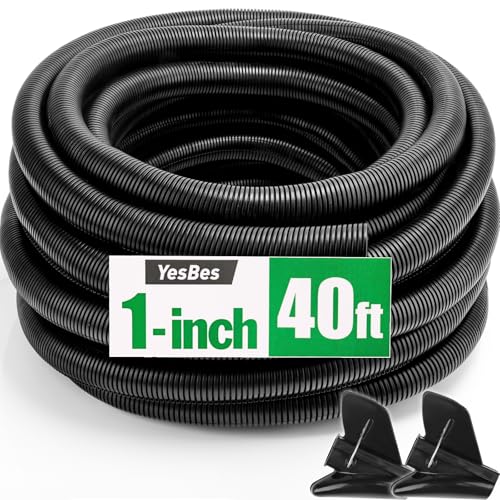 40 FT Wire Loom 1 Inch, Split Wire Loom Tubing Wire Conduit, Wire Protector Tubing &ndash; Black