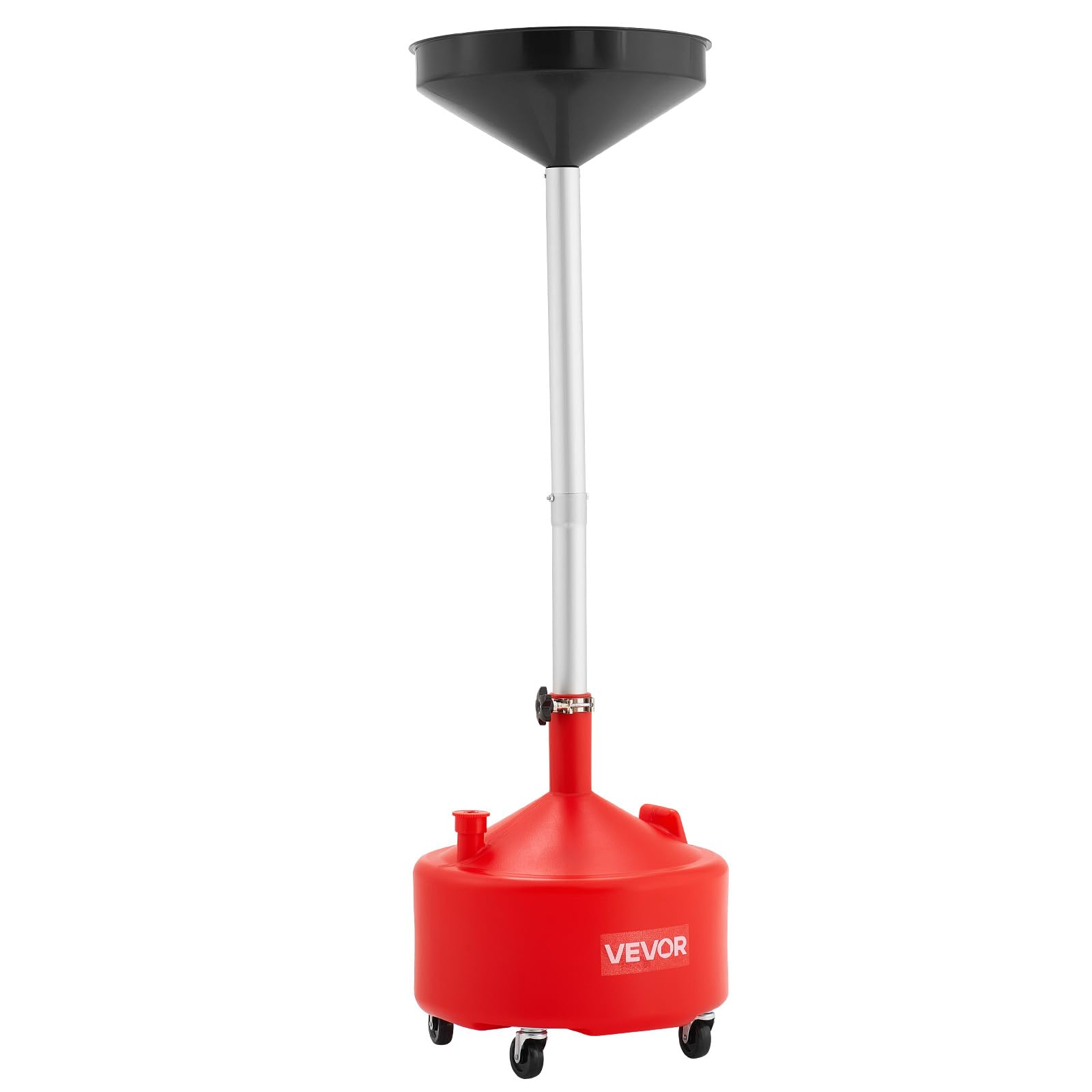 VEVOR Tanque de Drenaje de Aceite Usado, Drenaje de Aceite Portátil de Plástico de 30 L con Embudo Ajustable y Ruedas, Drenador de Combustible para Taller de Reparación de Coches, Industria, Rojo