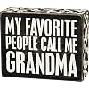 Primitives by Kathy 27214 Floral Trimmed Box Sign 5 x 4 Inches Call Me Grandma