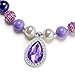 VCMART Amulet Teardrop Amethyst Necklace Chunky Bubblegum for Girls Dress Up (A)