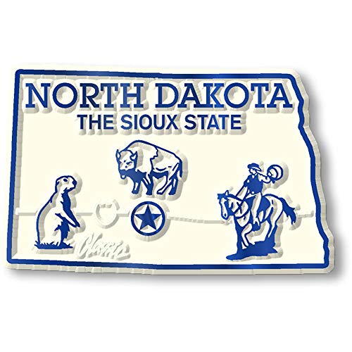 North Dakota Small State Magnet by Classic Magnets, 2.2" x 1.4", Collectible 3D Rubber Vintage-Style Souvenirs and Gifts Made in The USA
