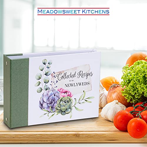 Meadowsweet Kitchens Newlyweds Recipe Card Holder Cookbook Mini 2 Ring Binder Organizer - Recipe Binder Cook Book W/ 50 4 X 6 Cards, 50 Clear Card Sleeves, & 12 Card Dividers W/ Categories - Newlyweds #TOP6