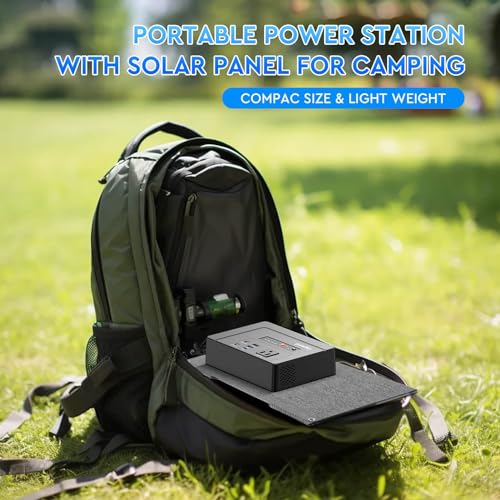 Image of Powkey Portable Power Station with Solar Panel, 100W /97.68 Solar Generator with Panel Included