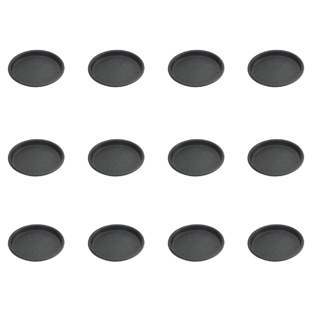 Ugaoo UV Treated Gardening Plastic Tray (Plate/Saucer) for Pots - 6 inch, Black Color, Set of 12 | Tray for Plants Pot for Indoor Home Decor & Outdoor Garden & Balcony (B0BVQM2398) Amazon Price History, Amazon Price Tracker