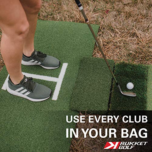 Rukket Tri-Turf Golf Hitting Mat Attack | Portable Driving, Chipping, Training Aids For Backyard With Adjustable Tees And Foam Practice Balls (Standing Mat (24" X 48")) #TOP6